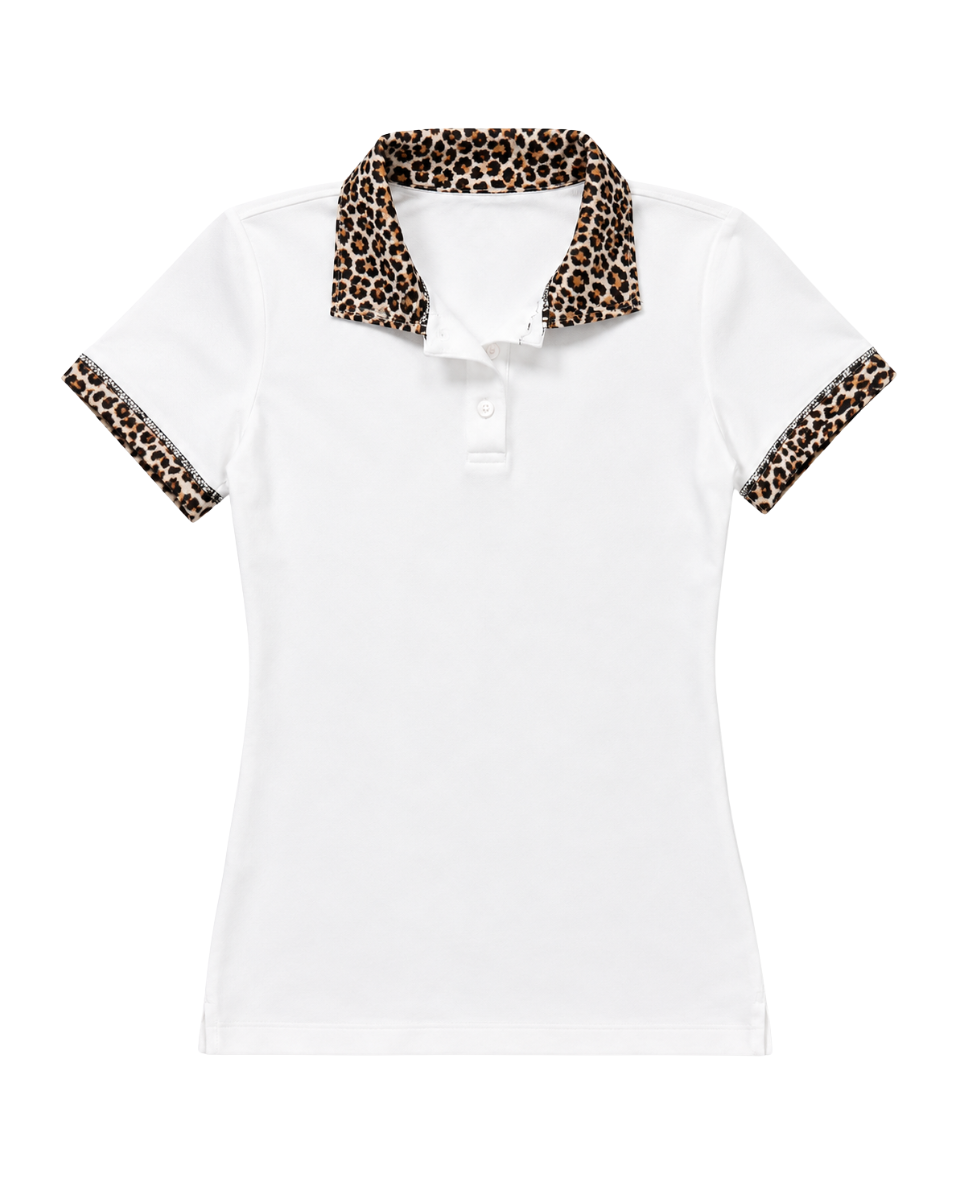 Leopard Trim Polo Shirt