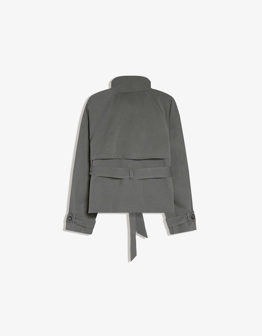 Funnel Neck Trench Coat