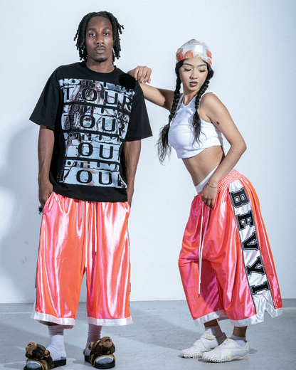 Oversized Satin Shorts