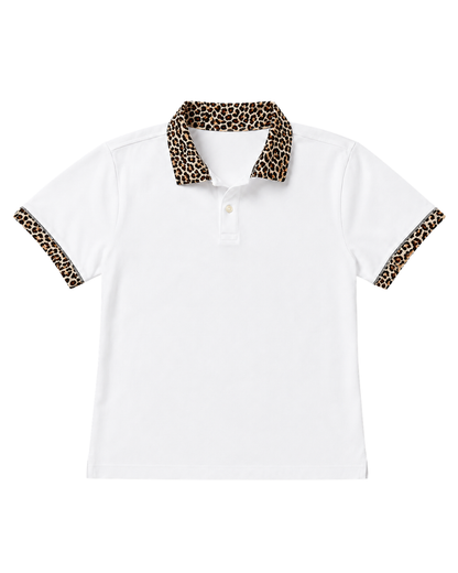 Leopard Trim Polo Shirt